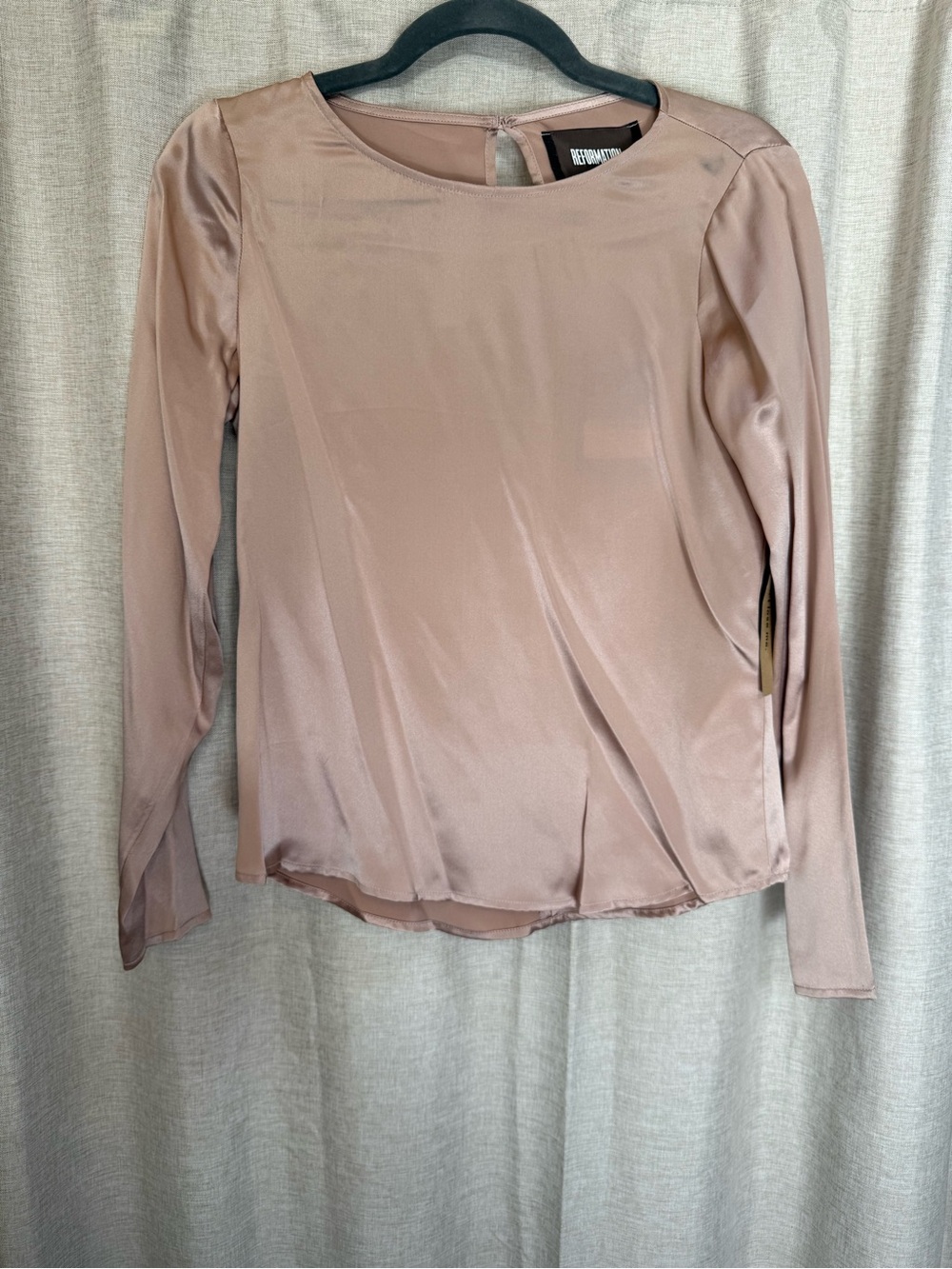 Reformation Molly Top Silk Long-Sleeve Blouse NWT